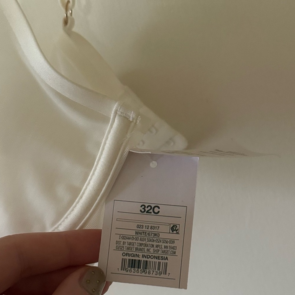 NWT Auden Sheer Mesh Unlined Demi Underwire Bra in White Size 32C - Picture 8 of 10